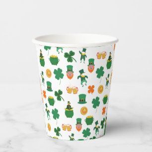 Lucky Irish pattern symbols, saint patrick's day Paper Cups