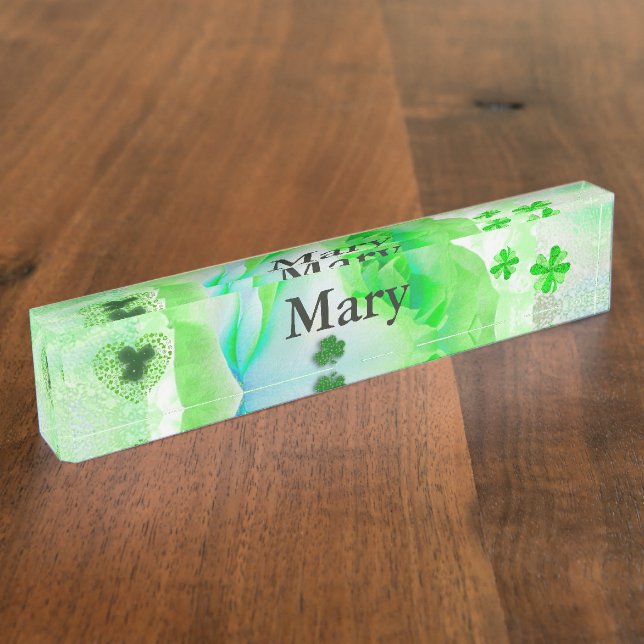 Lucky Irish Rose Nameplate (Side)