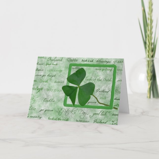 Lucky Irish Shamrock Card (Front)