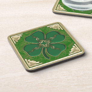 Lucky Irish Shamrock Coaster Set
