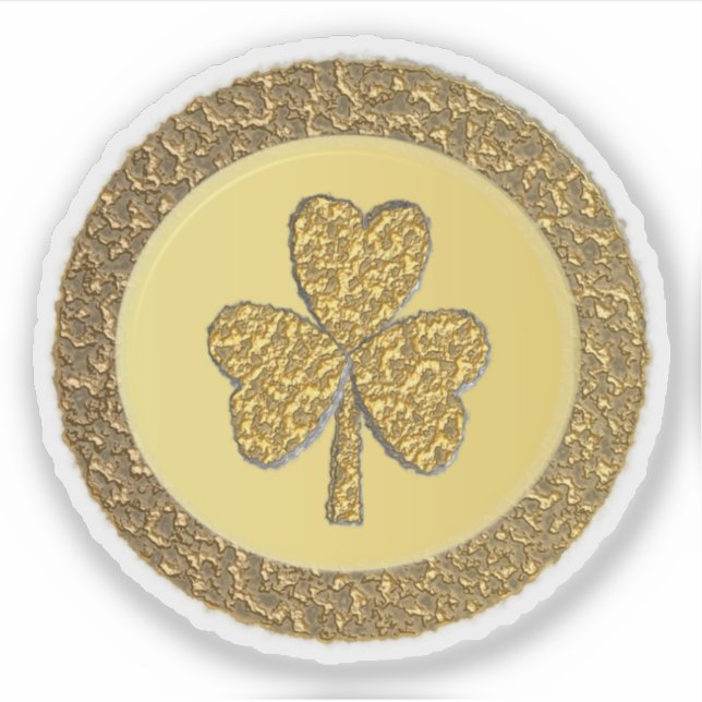 Lucky Irish Shamrock Gold Coin (Front)