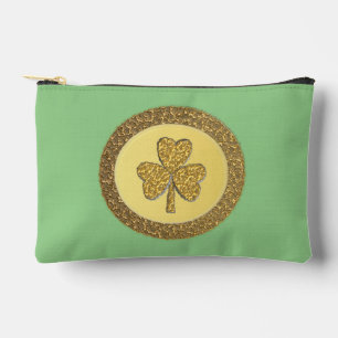]Lucky Irish Shamrock Gold Coin Accessory Pouch