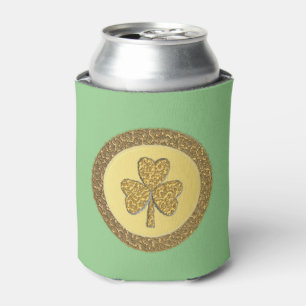 Lucky Irish Shamrock Gold Coin Can Cooler