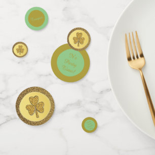 Lucky Irish Shamrock Gold Coin Custom Confetti