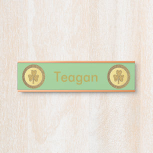 Lucky Irish Shamrock Gold Coin Custom Door Sign