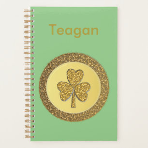 Lucky Irish Shamrock Gold Coin Custom Planner