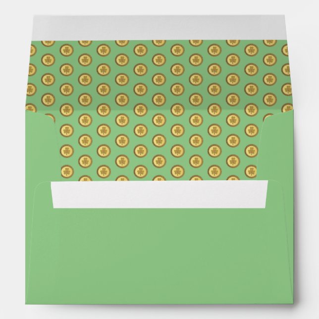 Lucky Irish Shamrock Gold Coin Envelope (Back (Bottom))