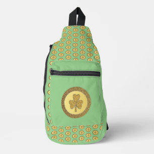 ]Lucky Irish Shamrock Gold Coin Sling Bag