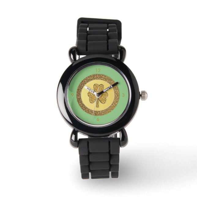 Lucky Irish Shamrock Gold Coin Watch (Front)