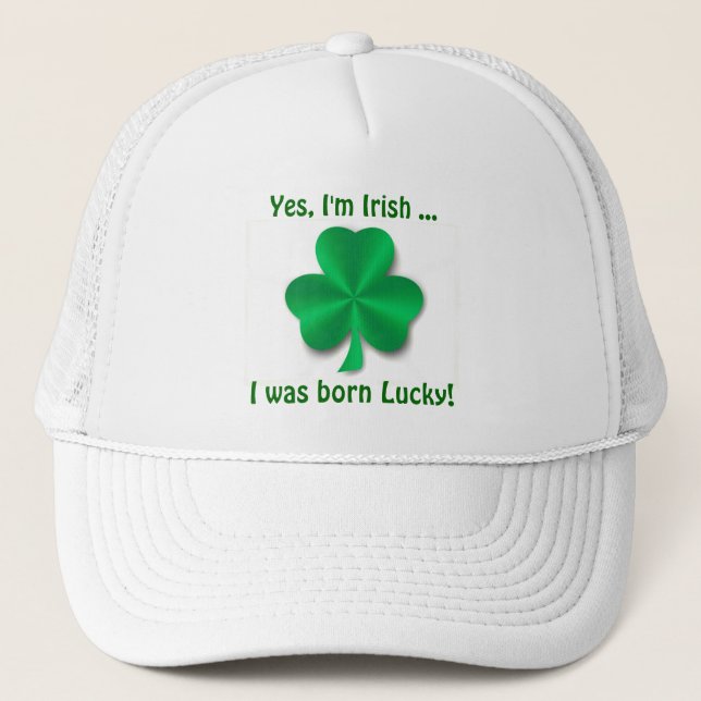Lucky Irish Shamrock Golf Cap (Front)