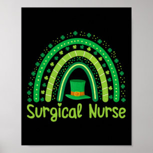 Lucky Irish Shamrock Paddy's Day Surgical Nurse Poster