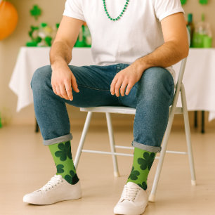Lucky Irish Shamrock Pattern St Patrick's Day  Socks