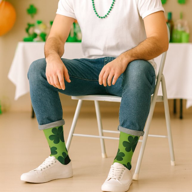 Lucky Irish Shamrock Pattern St Patrick's Day  Socks (Creator Uploaded)