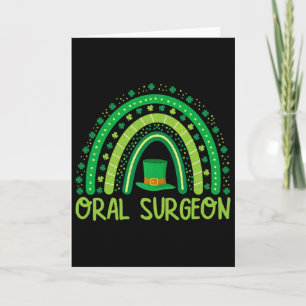 Lucky Irish Shamrock Rainbow Paddy's Day Oral Surg Card