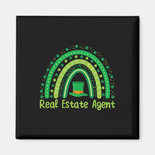 Lucky Irish Shamrock Rainbow Paddy's Day Real Esta Magnet