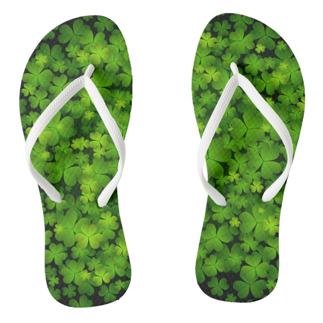 Lucky Irish Shamrocks Thongs (Footbed)