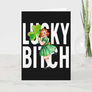 Lucky Irish St Patrick's Day Funny Quotes Women Card