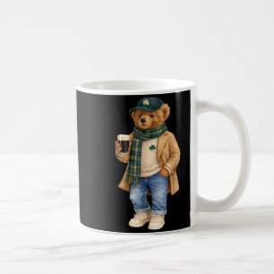 Lucky irish teddy bear st patricks day coffee mug