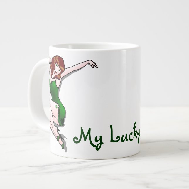 Lucky Jumbo Cup Lucky Personalised Mug (Front Left)