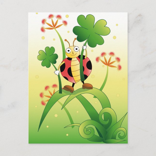 Lucky Ladybird Postcard (Front)