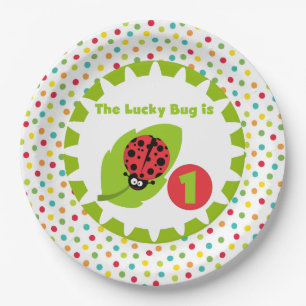 Lucky Ladybug 1st Birthday Paper Plates