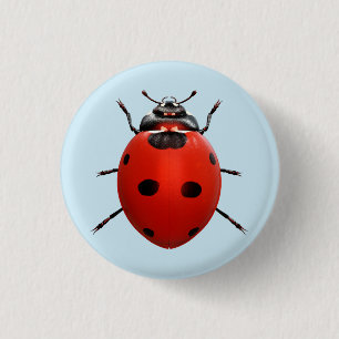 Lucky Ladybug 3 Cm Round Badge