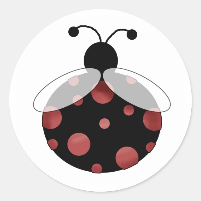 Lucky Ladybug Classic Round Sticker (Front)