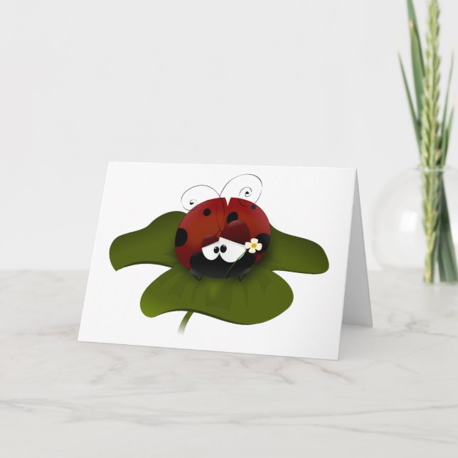 Lucky Ladybug Greeting Card (Front)