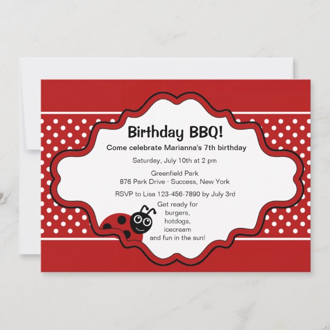Lucky Ladybug Invitation (Front)