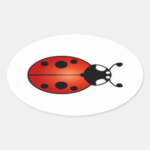 Lucky Ladybug Ladybird Beetle Oval Sticker