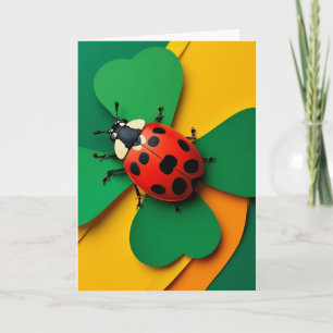 Lucky Ladybug on Clover Card