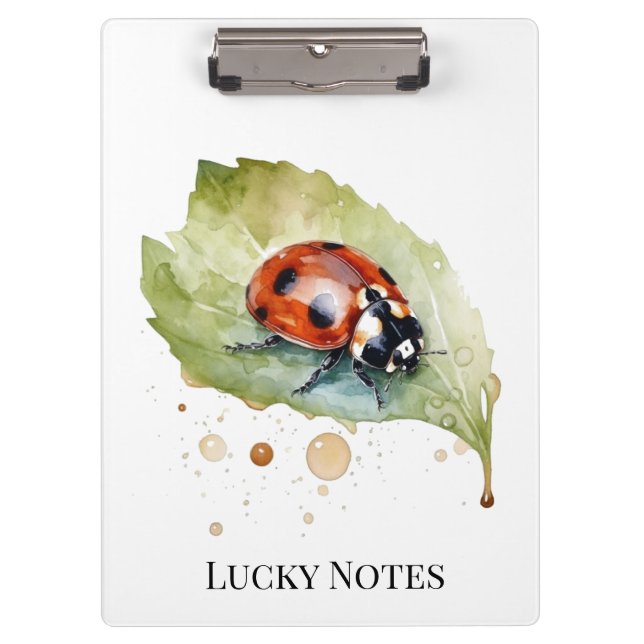Lucky Ladybug on Leaf Clipboard (Front)