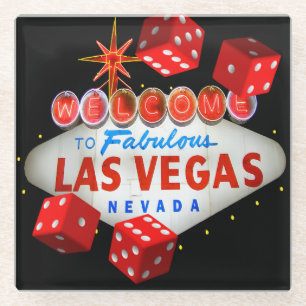 Lucky Las Vegas Glass Coaster