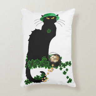 Lucky Le Chat Noir St. Patrick's Day Decorative Cushion