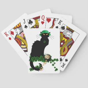 Lucky Le Chat Noir St. Patrick's Day Playing Cards