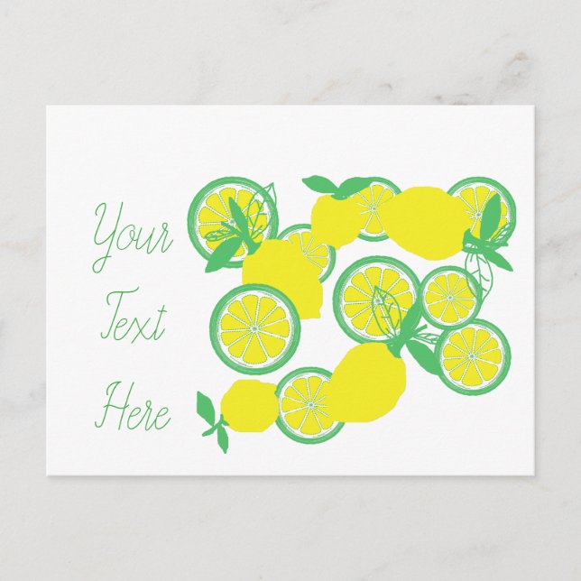 Lucky Lemons Organic Funky Postcard (Front)