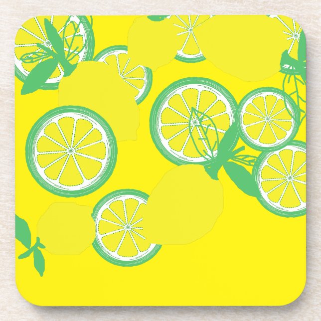 Lucky Lemons Organic Vibes Funky Coaster (Front)