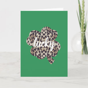 Lucky Leopard Print Shamrock St. Patrick's Day Card