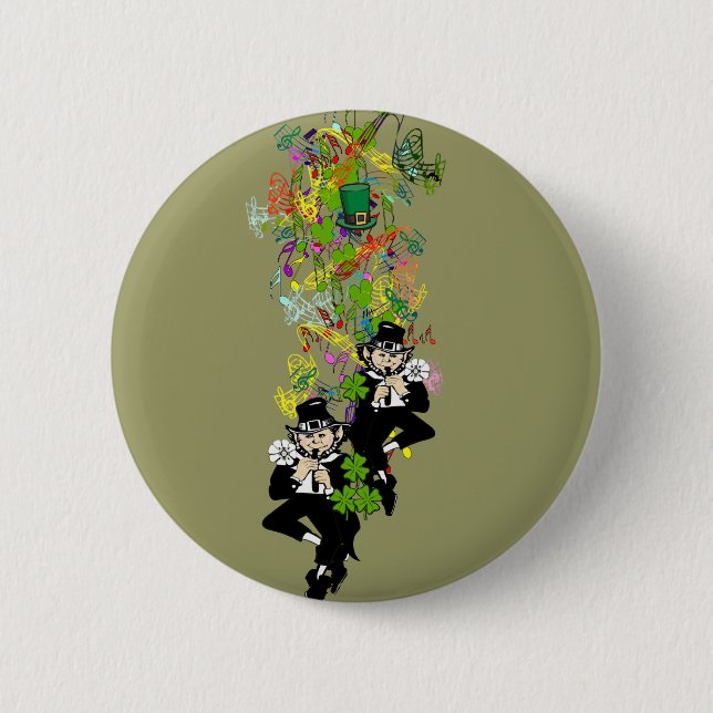 Lucky Leprechaun 6 Cm Round Badge (Front)