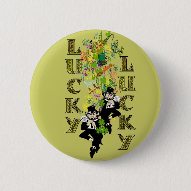 Lucky Leprechaun 6 Cm Round Badge (Front)