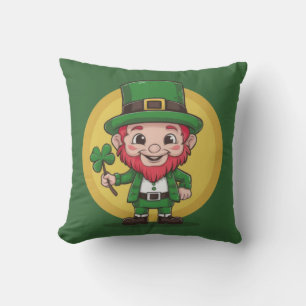 Lucky Leprechaun and Clover Cushion