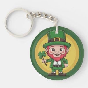Lucky Leprechaun and Clover Key Ring