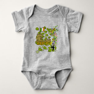 Lucky Leprechaun and His Irish Castle Baby Bodysuit
