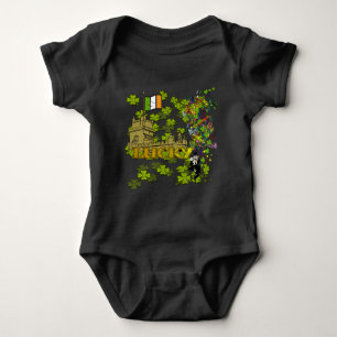 Lucky Leprechaun and His Irish Castle Baby Bodysuit