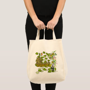 Lucky Leprechaun and His Irish Castle Tote Bag