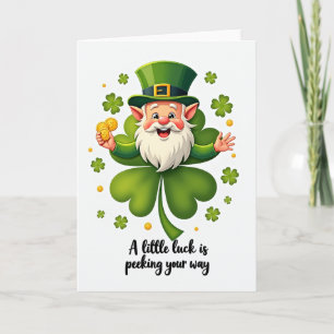 Lucky Leprechaun Cartoon Art Card
