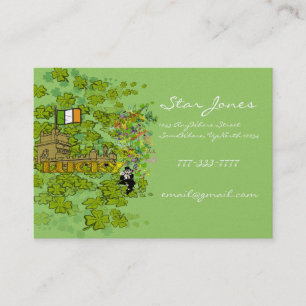 Lucky Leprechaun Castle Irish Flag Business Card