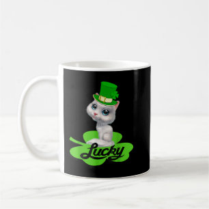 Lucky Leprechaun Cat St Patricks Day shamrock For Coffee Mug