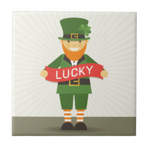 lucky leprechaun ceramic tile