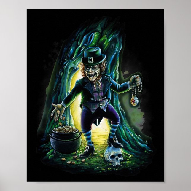 Lucky Leprechaun Funny St. Patricks Day Horror Vin Poster (Front)